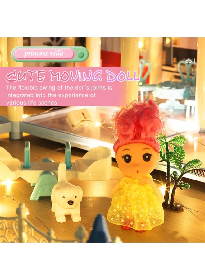 DMG TECH Doll House Building Toys With Elevator, Slide, Stairway, Lights, Furniture - DIY Ideas for 3-8 Year Old Kids Girls Gift - Image 3